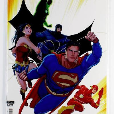 JUSTICE LEAGUE #42 CARD STOCK MIKEL JANIN VAR ED