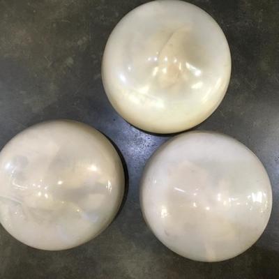 Lot 8 Antique white glass globe shades. (3 in total)