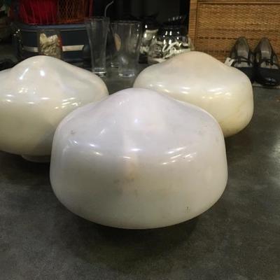 Lot 8 Antique white glass globe shades. (3 in total)