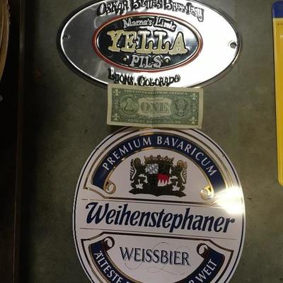 Lot 11   4 tin collectible Beer signs