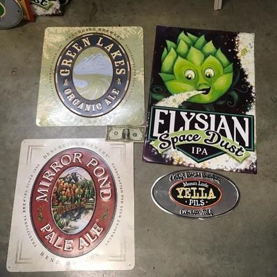 Lot 12  Sign Lot including 4 Tin Beer signs