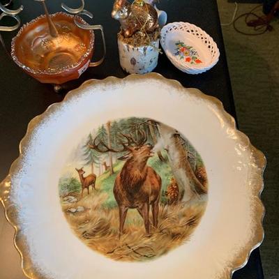 Limoges , carnival glass and other lot