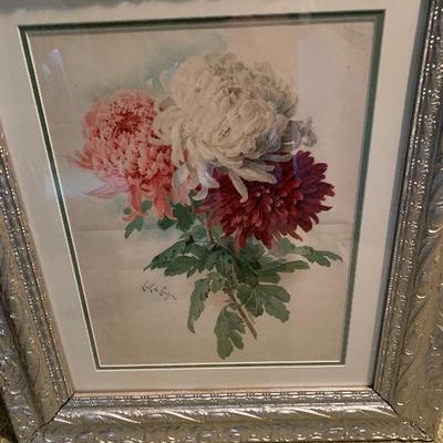 Antique framed floral 