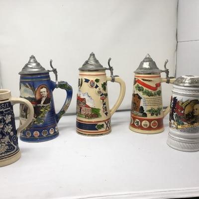 Lot 27  Collection of 5 German style beer Steins