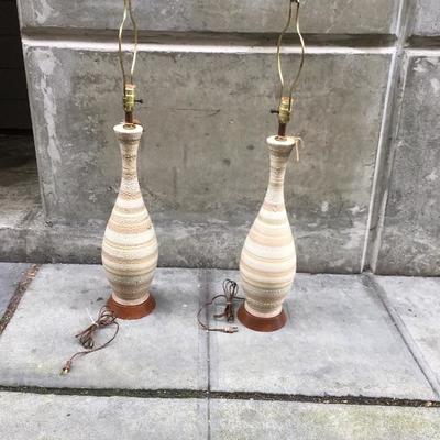 Lot 34   Pair of vintage Bitossi Style Lamps