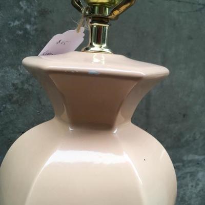Lot 35  Pair of Vintage Pink Ceramic Lamps