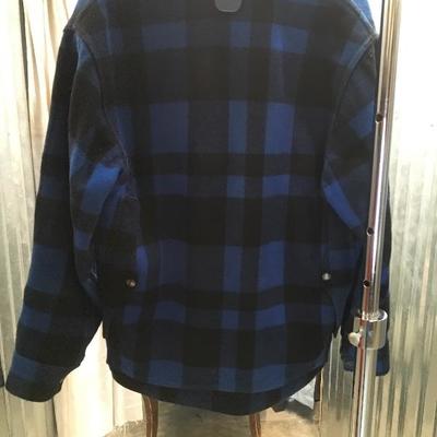 Lot 36 Vintage Union Made Blue and Black Buffalo Check Mackinaw Cruiser