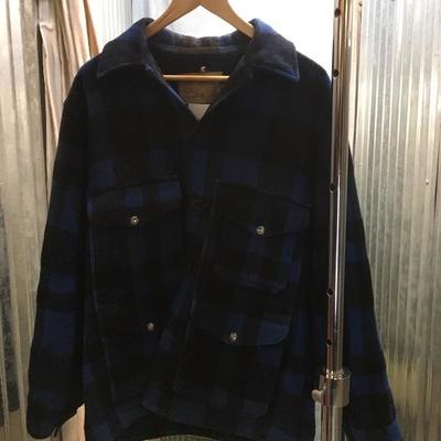 Lot 36 Vintage Union Made Blue and Black Buffalo Check Mackinaw Cruiser