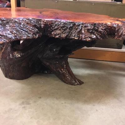 Lot 57  Burl wood coffee table