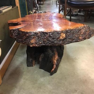 Lot 57  Burl wood coffee table