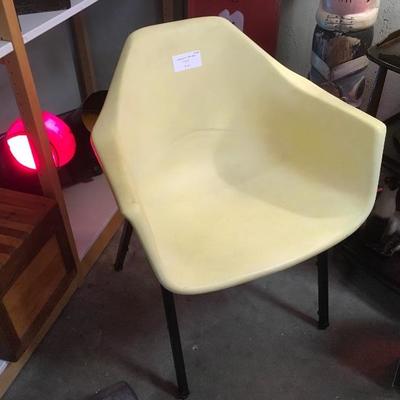Lot 58  Yellow Mid Century Fiberglass chair