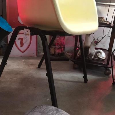 Lot 58  Yellow Mid Century Fiberglass chair