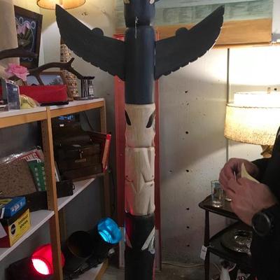 Lot 67  Vintage Authentic Painted Totem Pole