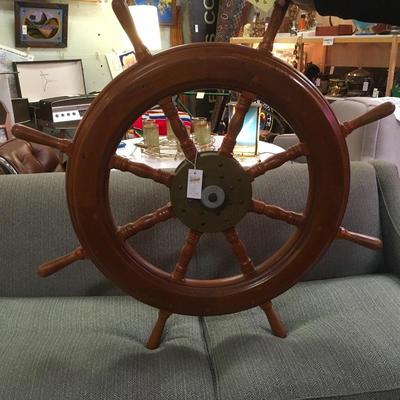 Lot 69  1800's Authentic Ship Wheel