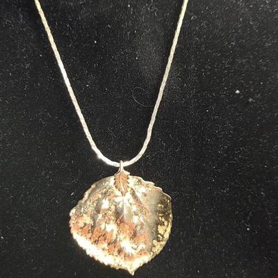 GOLD LEAF PENDANT AND CHAIN