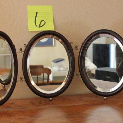 Lot 6 Vintage Trio Beveled Mirror