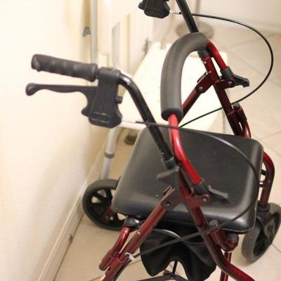 Lot 34 Walker w/ Storage & Shower Chair