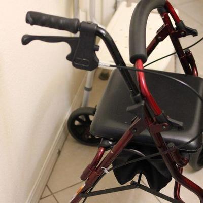 Lot 34 Walker w/ Storage & Shower Chair
