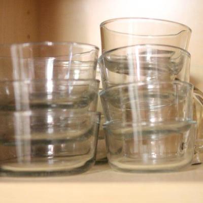 Lot 77 Clear Mixing Bowls and Coffe Cups