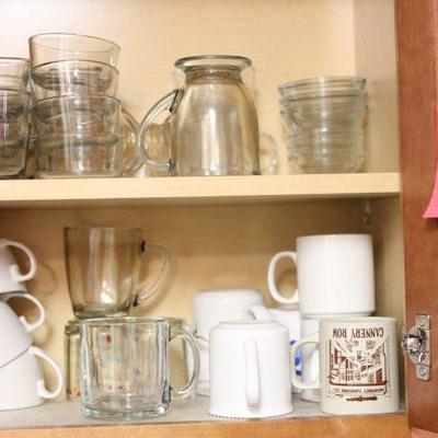Lot 77 Clear Mixing Bowls and Coffe Cups