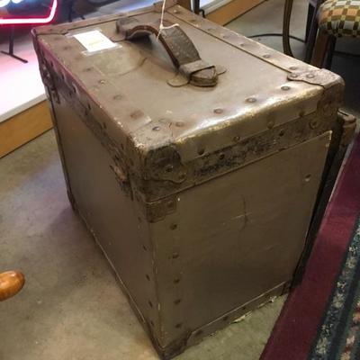 Lot 72  Portable metal and wood antique dental cabinet