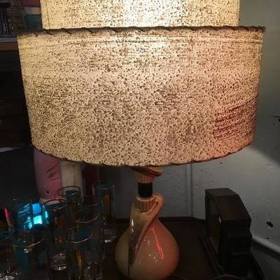 Lot 76  Awesome Mid Century Lamp including period Lamp Shade