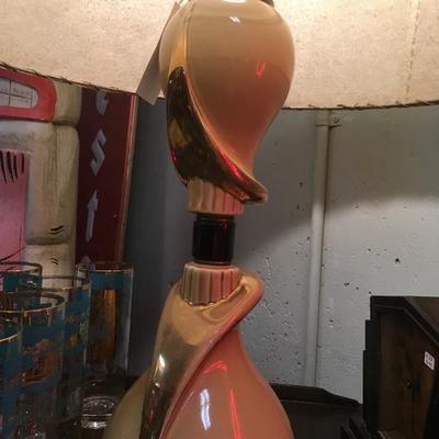 Lot 76  Awesome Mid Century Lamp including period Lamp Shade