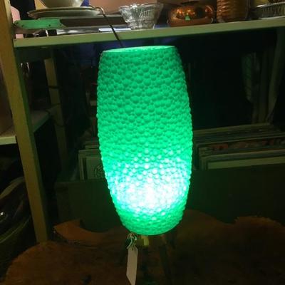 Lot 82   Mid Century larger blue / Green Bubble Lamp