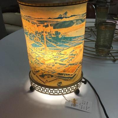 Lot 84  Seattle World's Fair 1964 rotating table Lamp