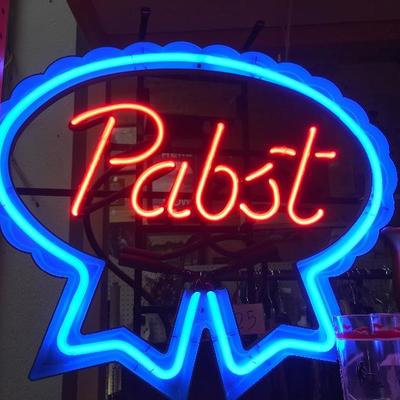 Lot 85  Vintage Pabst Blue Ribbon Neon Light