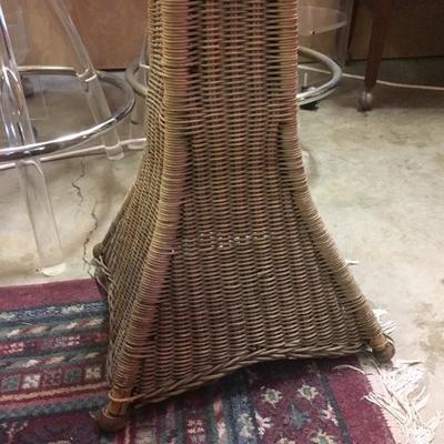 Lot 86  Mid Century 36" wicker plant stand