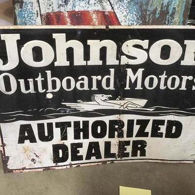 Lot 88  Vintage Johnson Outboard Motors Metal Sign