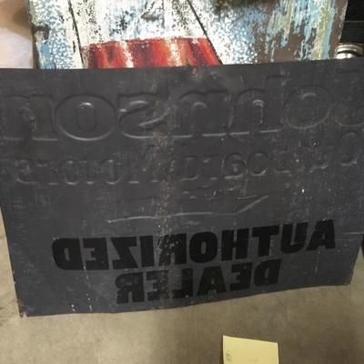 Lot 88  Vintage Johnson Outboard Motors Metal Sign