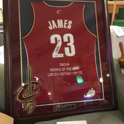 Lot 93  Limited Edition Framed Labron Jamie "Rookie of the Year" singed Jersey