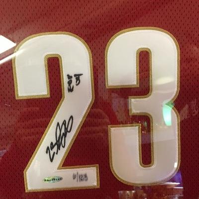 Lot 93  Limited Edition Framed Labron Jamie "Rookie of the Year" singed Jersey