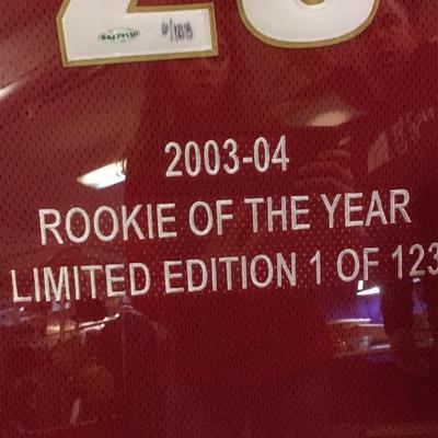 Lot 93  Limited Edition Framed Labron Jamie "Rookie of the Year" singed Jersey