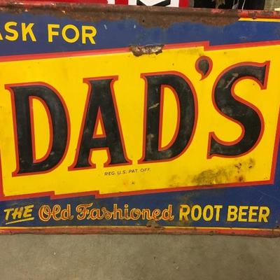 Lot 97  Vintage Metal Dad's Root Beer advertising sign