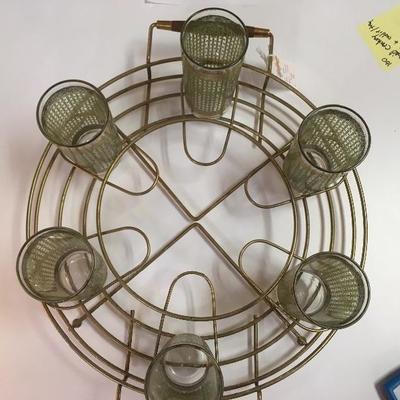 Lot 99  Mid Century Glass and caddie set