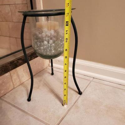 Glass container with stand