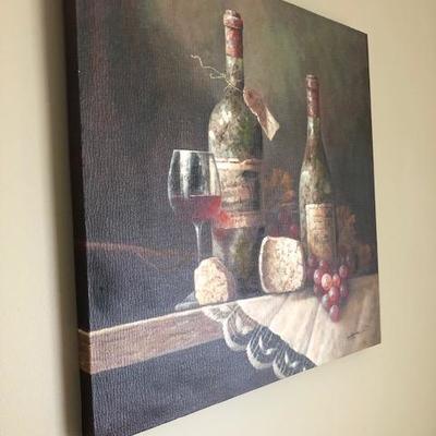 Wine and Cheese Print on Canvas