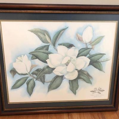 Framed and Matted Magnolia Artist Proof