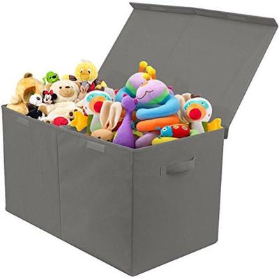 Sorbus Kids Large Toy Storage Chest with Lid, Gray 27.5x15x16