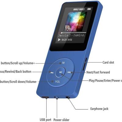 AGPtEK 1.8'' 8GB MP3 Player 70 Hours Playback, $24 Retail - Like New