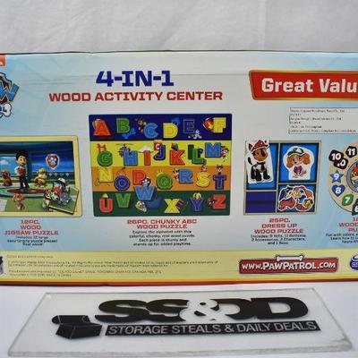 Paw Patrol 4 In 1 Wood Activity Center, $18 Retail - New