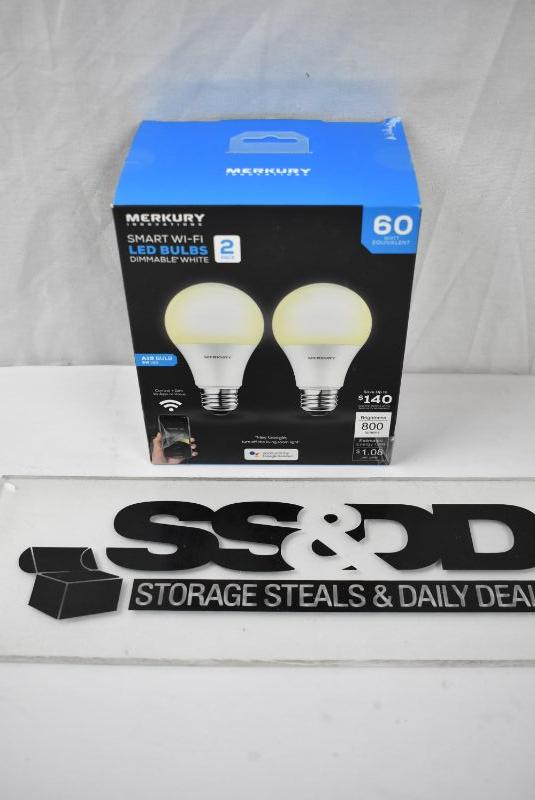 Merkury Innovations A19 Smart Light Bulb, 60W Dimmable, 2Pack, 16
