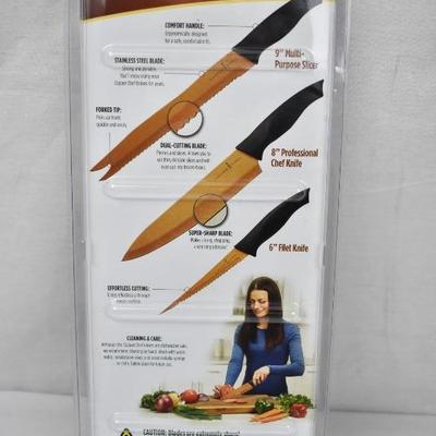 Copper Chef 3 pc Knife Set - New