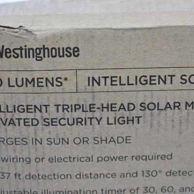 Westinghouse 2000 Lumen Triple Head Solar Security Light, $35 Retail - New