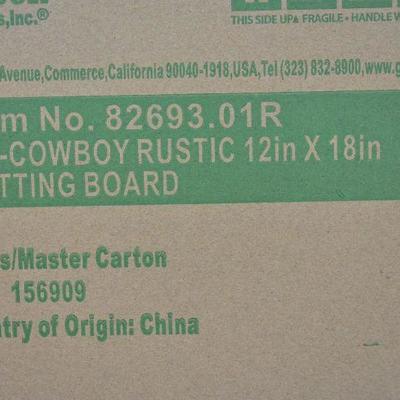Pioneer Woman Cowboy Rustic Wooden Cutting Board 12