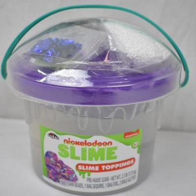 Nickelodeon Slime 3lb Bucket with Toppings. Clear - New