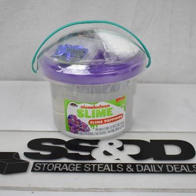 Nickelodeon Slime 3lb Bucket with Toppings. Clear - New